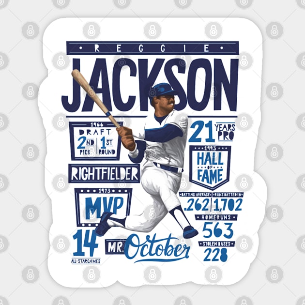 Reggie Jackson New York Y Stats Sticker by danlintonpro